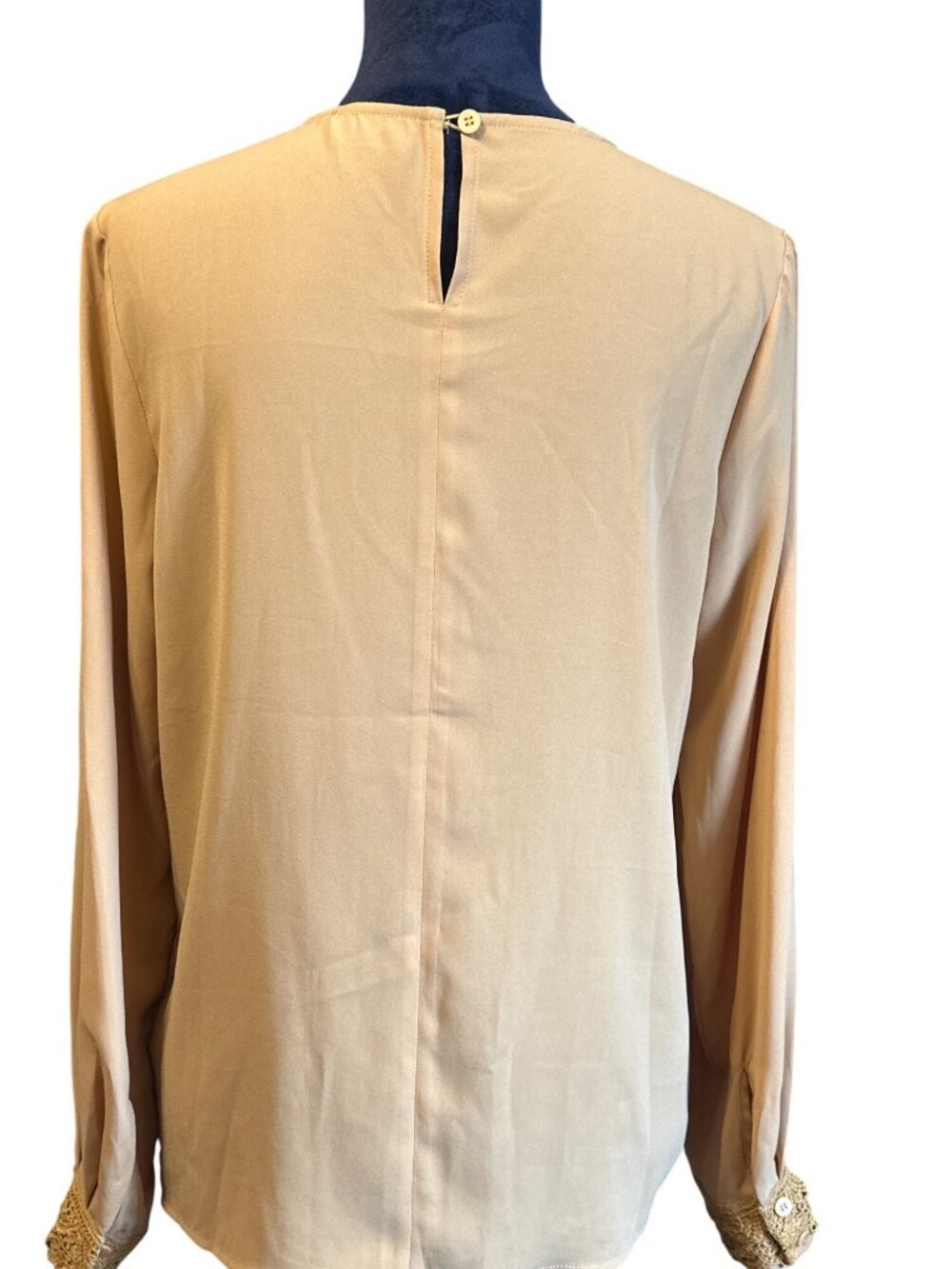 Vintage-Inspired Yellow Long Sleeve Blouse With Lace Detailing By Motf Womens Me - Picture 7 of 7